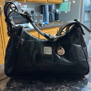 Dooney and Bourke Vintage Harrison Croc Embossed Leather Hobo Bag